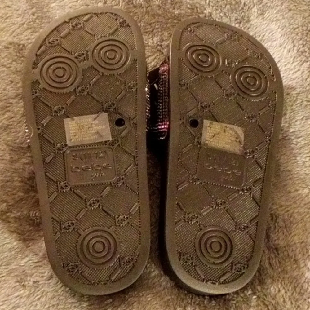 NEW BEBE GIRLS SLIDES SANDELS SIZE 11/12 BLING 💖